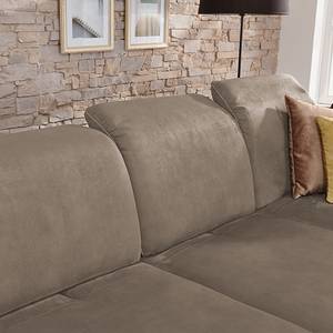 Ecksofa Rockville Microfaser Schlamm - Longchair davorstehend rechts