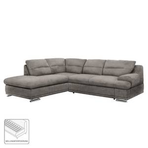 Ecksofa Rollin Microfaser - Cappuccino - Ottomane davorstehend links - Schlaffunktion - Bettkasten