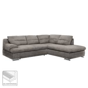 Ecksofa Rollin Microfaser - Cappuccino - Ottomane davorstehend rechts - Keine Funktion