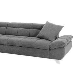 Ecksofa Rosala Microfaser - Grau - Ottomane davorstehend links - Keine Funktion