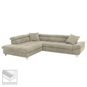 Ecksofa Rosala Microfaser - Sand - Ottomane davorstehend links - Keine Funktion