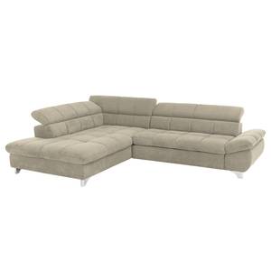 Ecksofa Rosala Microfaser - Sand - Ottomane davorstehend links - Keine Funktion