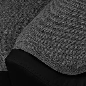 Canapé d'angle Roseboro (convertible) Imitation cuir / Tissu structuré - Noir / Gris foncé - Méridienne courte à gauche (vue de face)