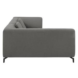 Ecksofa Rosewood Webstoff Rauchgrau - Ottomane davorstehend links - Mit Hocker