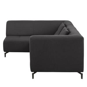 Ecksofa Rosewood Webstoff Dunkelgrau - Ottomane davorstehend links - Ohne Hocker