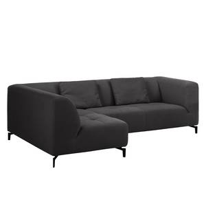 Ecksofa Rosewood Webstoff Dunkelgrau - Ottomane davorstehend links - Ohne Hocker