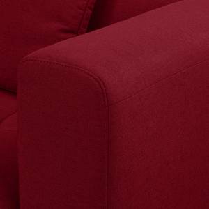 Canapé d'angle Rosewood Tissu - Rouge cerise - Méridienne longue à gauche (vue de face) - Sans repose-pieds