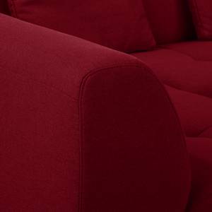 Ecksofa Rosewood Webstoff Kirschrot - Ottomane davorstehend links - Ohne Hocker