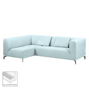 Ecksofa Rosewood Webstoff Pastellblau - Ottomane davorstehend links - Ohne Hocker