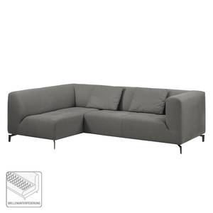 Ecksofa Rosewood Webstoff Rauchgrau - Ottomane davorstehend links - Ohne Hocker