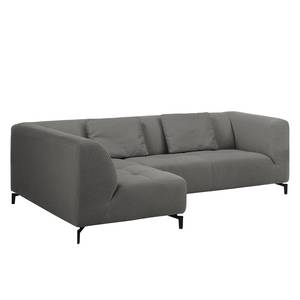 Ecksofa Rosewood Webstoff Rauchgrau - Ottomane davorstehend links - Ohne Hocker