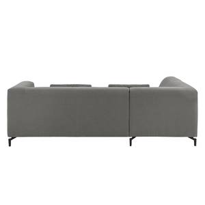 Ecksofa Rosewood Webstoff Rauchgrau - Ottomane davorstehend links - Ohne Hocker