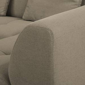 Ecksofa Rosewood Webstoff Beige - Ottomane davorstehend rechts - Mit Hocker