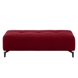 Canapé d'angle Rosewood Tissu - Rouge cerise - Méridienne longue à droite (vue de face) - Avec repose-pieds