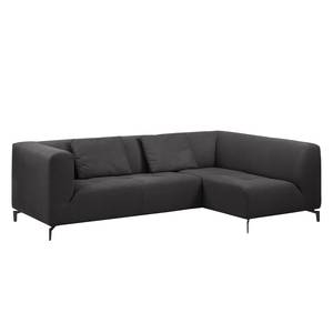 Ecksofa Rosewood Webstoff Dunkelgrau - Ottomane davorstehend rechts - Ohne Hocker