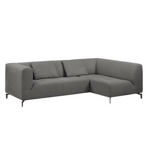 Ecksofa Rosewood Webstoff Rauchgrau - Ottomane davorstehend rechts - Ohne Hocker