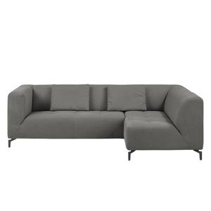 Ecksofa Rosewood Webstoff Rauchgrau - Ottomane davorstehend rechts - Ohne Hocker