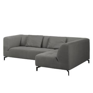 Ecksofa Rosewood Webstoff Rauchgrau - Ottomane davorstehend rechts - Ohne Hocker