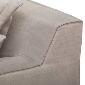 Ecksofa Rouen Webstoff Beige - Longchair davorstehend links