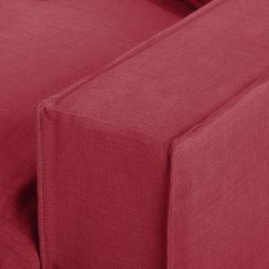 Ecksofa Rouen Webstoff Rot - Longchair davorstehend links