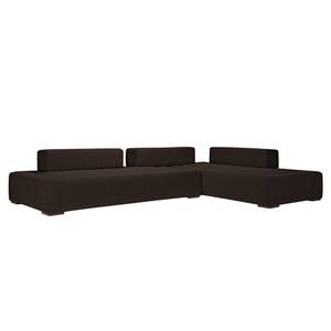 Modulares Sofa Roxbury II Webstoff Stoff Kiara: Schwarz-Braun - 300 x 64 cm