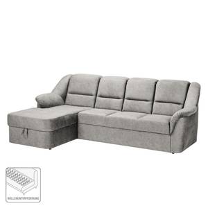 Ecksofa Ruxby (mit Schlaffunktion) Microfaser - Platin - Longchair davorstehend links