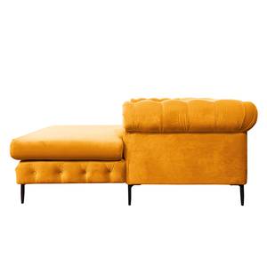 Ecksofa Rye Samt Sonnengelb Longchair davorstehend rechts