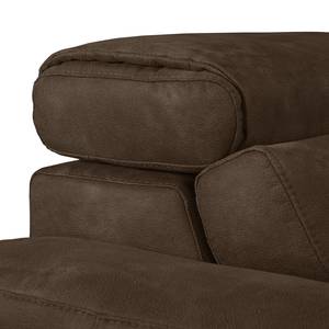 Ecksofa Ryley Kunstleder Antiklederlook - Braun - Longchair davorstehend links