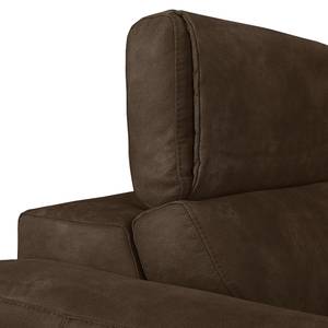 Ecksofa Ryley Kunstleder Antiklederlook - Braun - Longchair davorstehend rechts