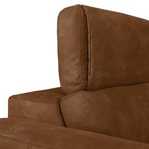 Ecksofa Ryley Kunstleder Antiklederlook - Cognac - Longchair davorstehend rechts