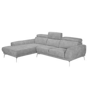 Ecksofa Ryley Kunstleder Antiklederlook - Granit - Longchair davorstehend links