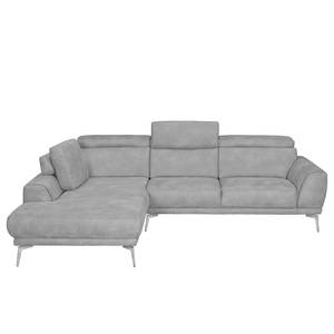 Ecksofa Ryley Kunstleder Antiklederlook - Granit - Longchair davorstehend links