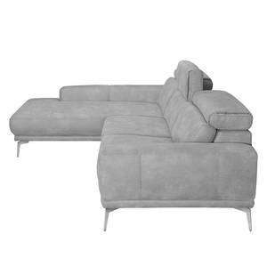 Ecksofa Ryley Kunstleder Antiklederlook - Granit - Longchair davorstehend links