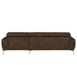 Ecksofa Ryley Kunstleder Antiklederlook - Braun - Longchair davorstehend rechts