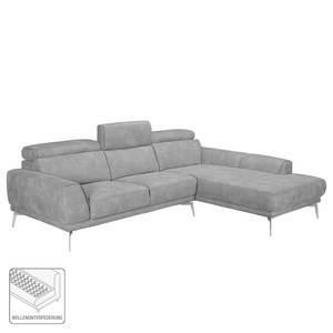 Ecksofa Ryley Kunstleder Antiklederlook - Granit - Longchair davorstehend rechts