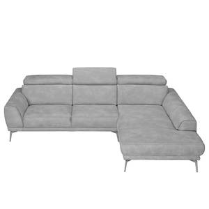 Ecksofa Ryley Kunstleder Antiklederlook - Granit - Longchair davorstehend rechts