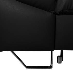 Canapé d'angle Saltia I Cuir véritable - Noir - Méridienne courte à droite (vue de face) - Fonction couchage - Coffre de lit
