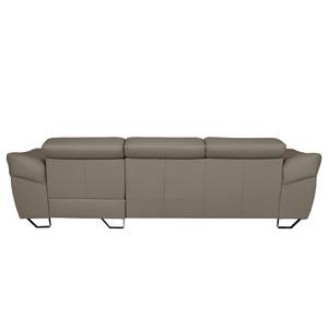 Ecksofa Saltia I Echtleder Taupe - Longchair davorstehend rechts - Keine Funktion