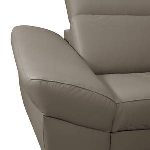 Ecksofa Saltia I Echtleder Taupe - Longchair davorstehend rechts - Keine Funktion