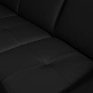 Canapé d'angle Saltia I Cuir véritable - Noir - Méridienne courte à gauche (vue de face) - Sans fonction