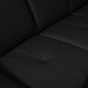 Canapé d'angle Saltia II Cuir véritable - Noir - Méridienne longue à droite (vue de face) - Sans fonction
