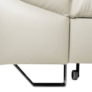 Canapé d'angle Saltia II Cuir véritable - Blanc - Méridienne longue à droite (vue de face) - Fonction couchage - Coffre de lit