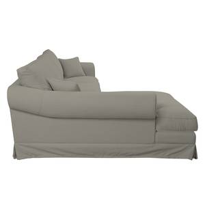 Ecksofa Saltum Webstoff Matt Sandgrau - Longchair davorstehend links