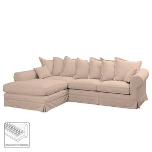 Ecksofa Saltum Webstoff Rosa - Longchair davorstehend links