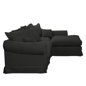 Ecksofa Saltum Webstoff Anthrazit - Longchair davorstehend rechts