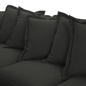 Ecksofa Saltum Webstoff Anthrazit - Longchair davorstehend rechts