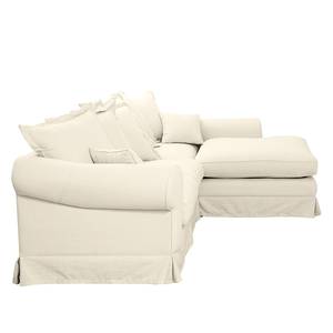 Ecksofa Saltum Webstoff Cremeweiß - Longchair davorstehend rechts