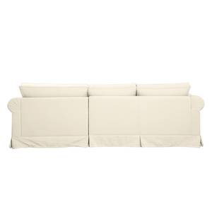 Ecksofa Saltum Webstoff Cremeweiß - Longchair davorstehend rechts