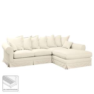 Ecksofa Saltum Webstoff Cremeweiß - Longchair davorstehend rechts