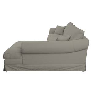 Ecksofa Saltum Webstoff Matt Sandgrau - Longchair davorstehend rechts